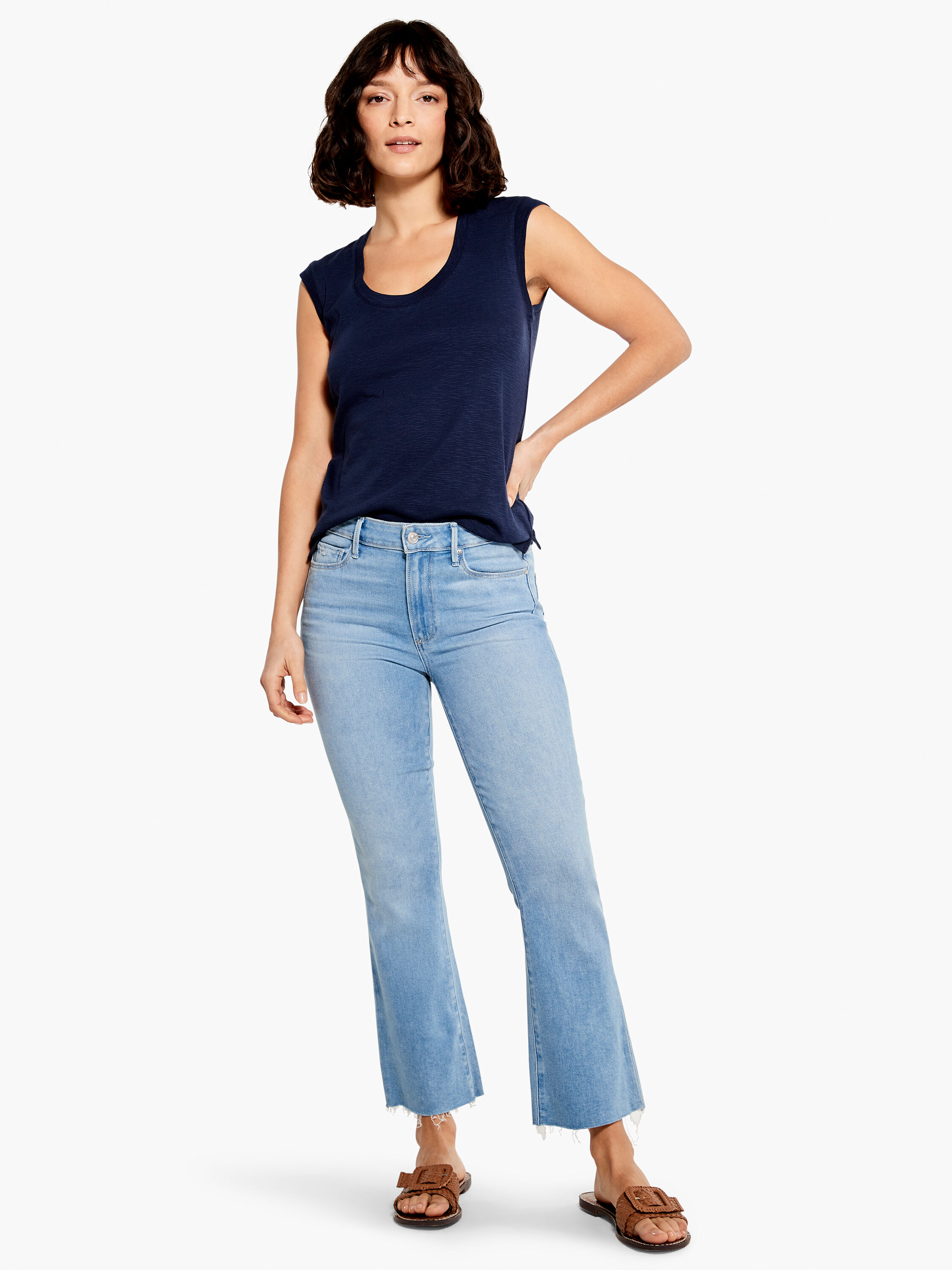 Paige Women s Colette Crop Flare Raw Hem