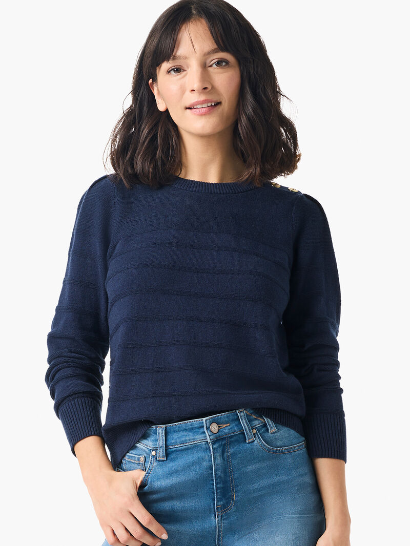 Button Shoulder Cashmere Sweater