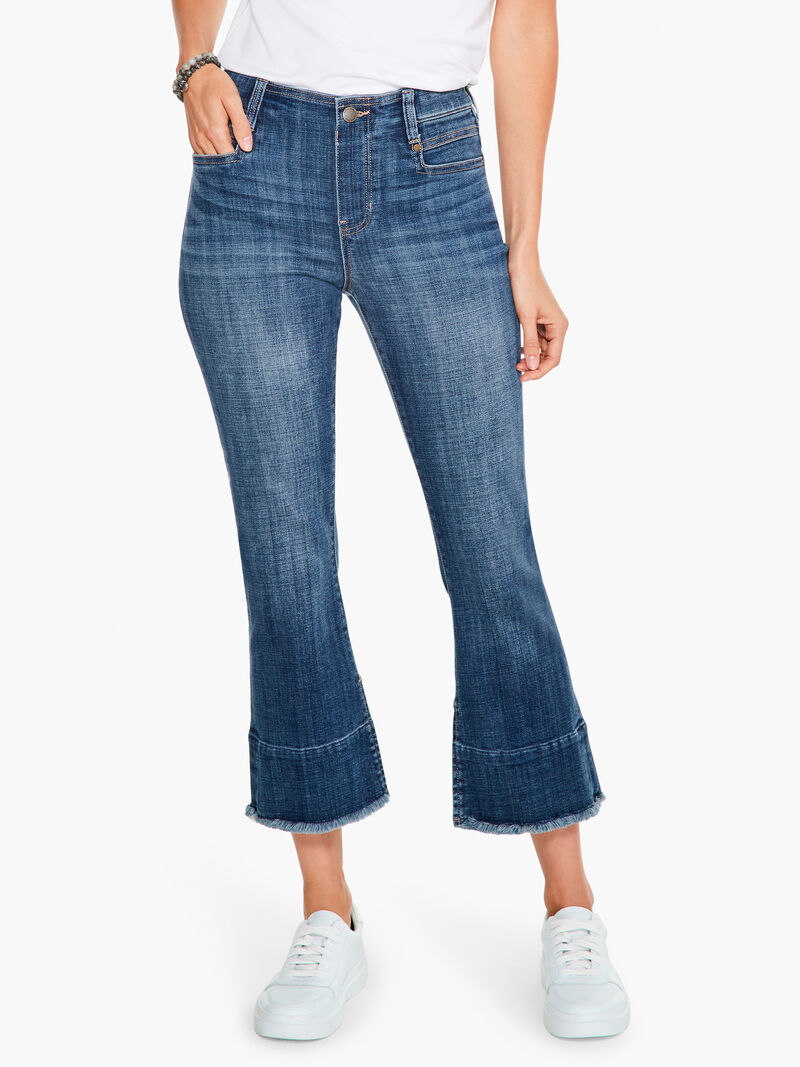 Woman Wears Liverpool Gia Crop Flare Wide Hem Jean image number 0