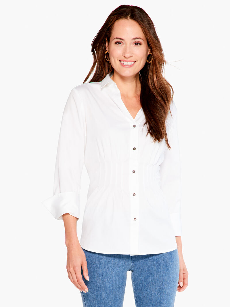 Woman Wears Collared Bistro Shirt image number 0