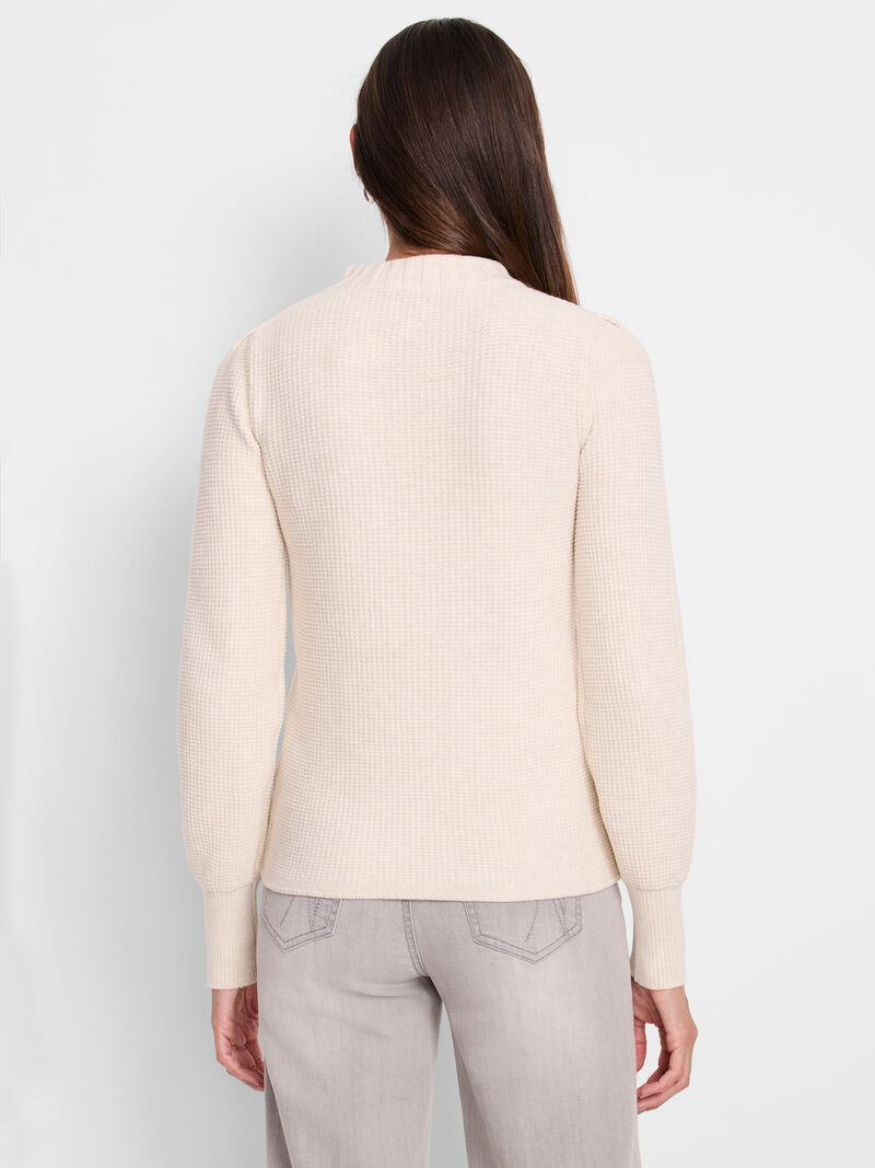 Woman Wears Waffle Stitch Sweater image number 3