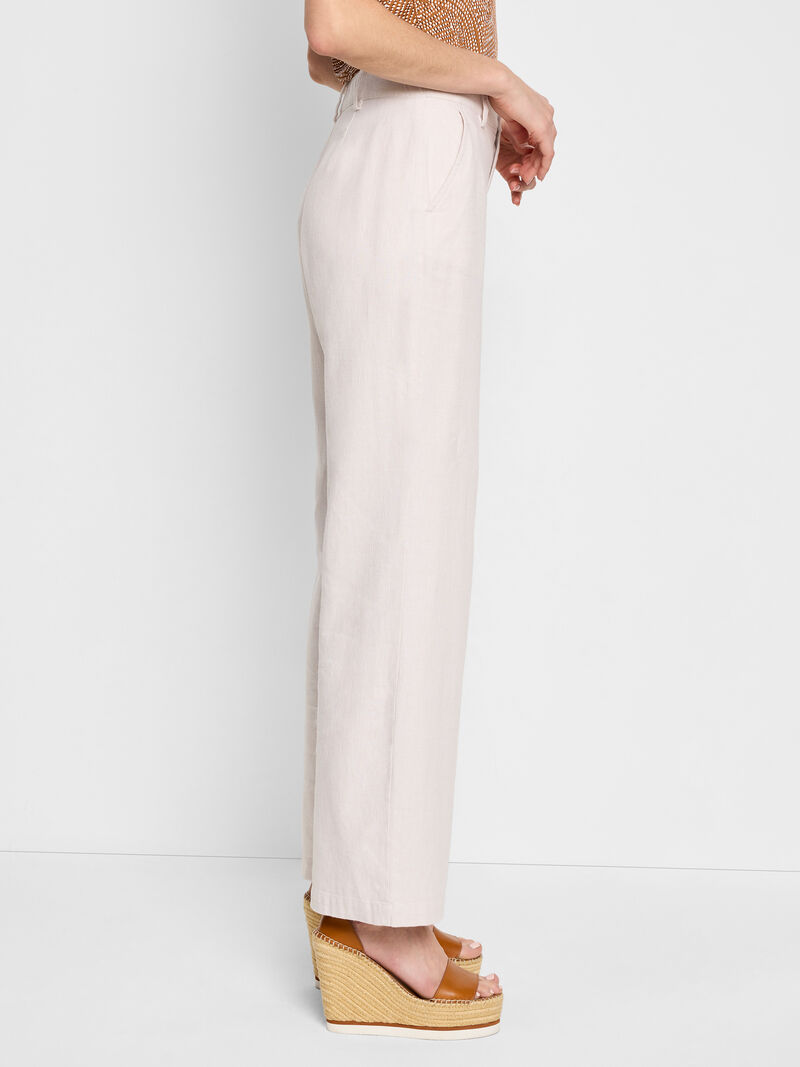 Woman Wears 31" Linen Cotton Eliot Wide-Leg Pant image number 2