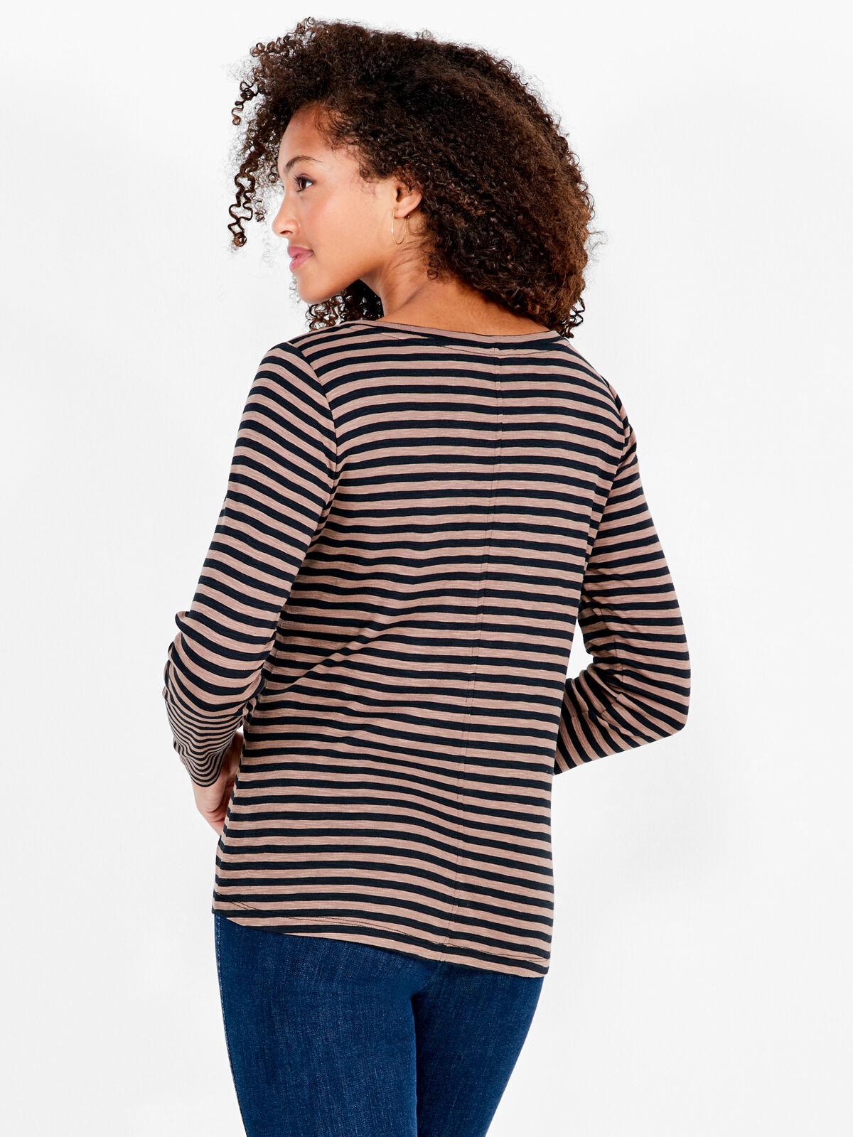 NZT Striped Bracelet Sleeve Boat Tee