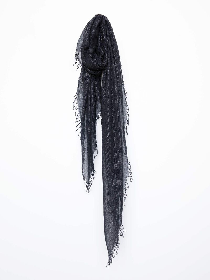 Woman Wears CHAN LUU METALLIC CASHMERE & SILK SCARF image number 0