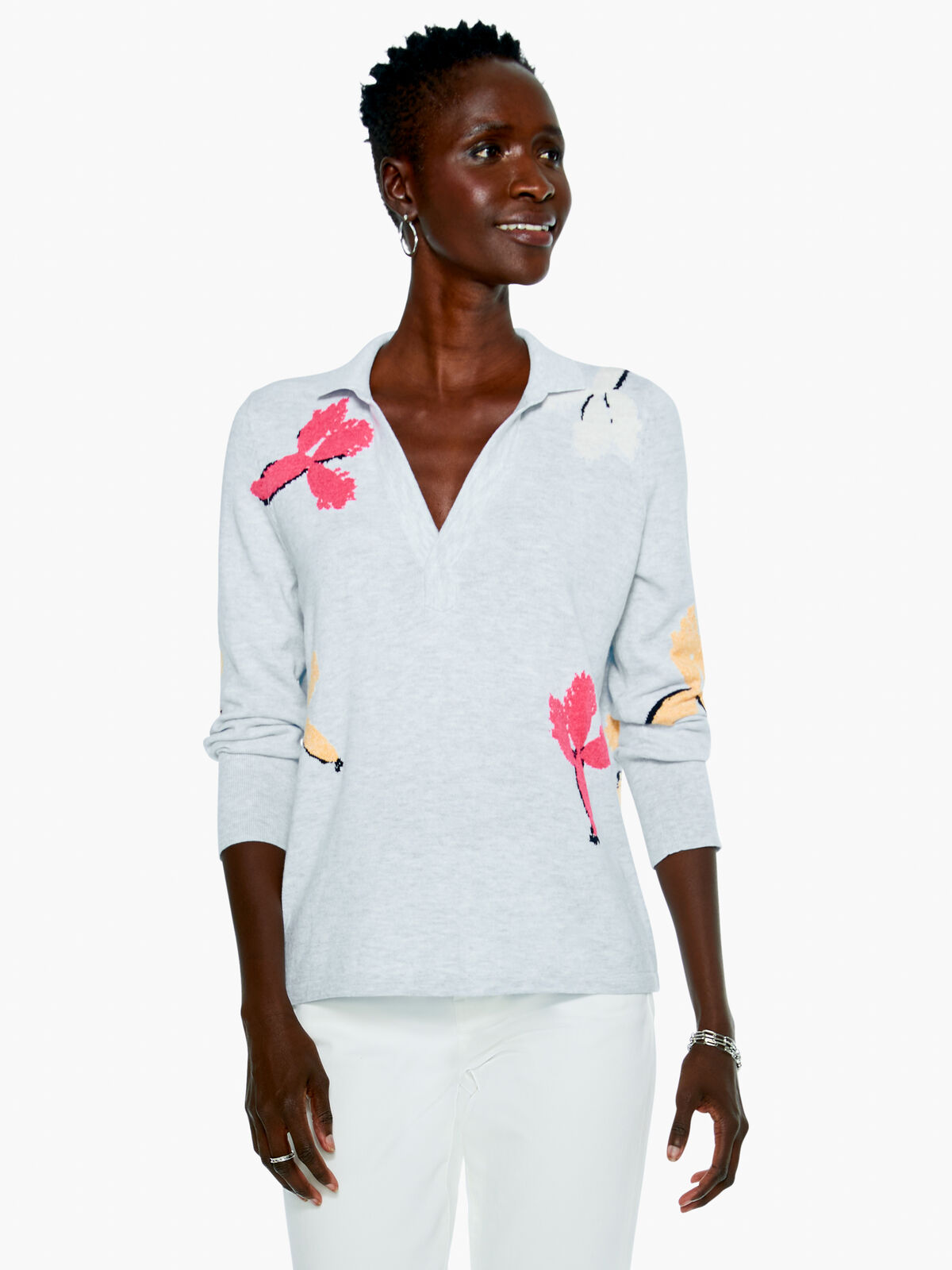 Scattered Blooms Vital Polo Sweater