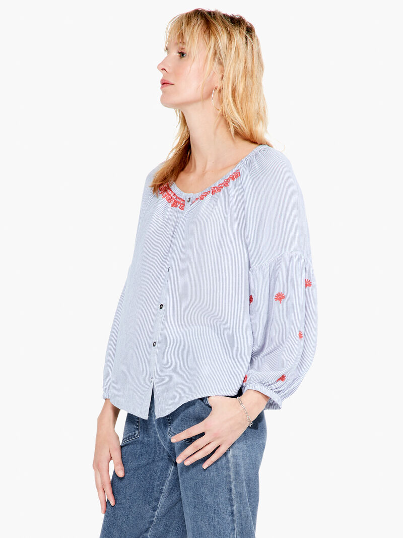 Woman Wears Scenic Stripes Shirt image number 1
