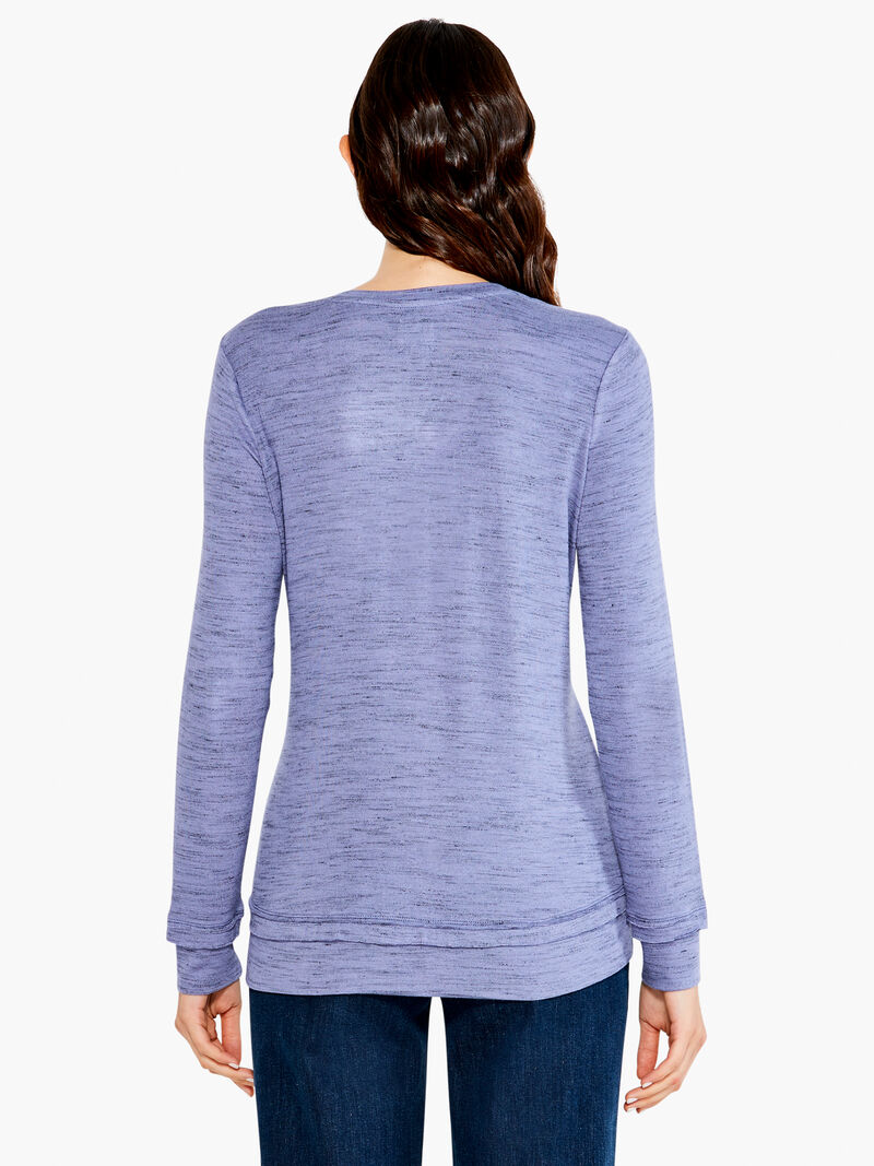 Woman Wears Spacedye Raw Edge Top image number 2
