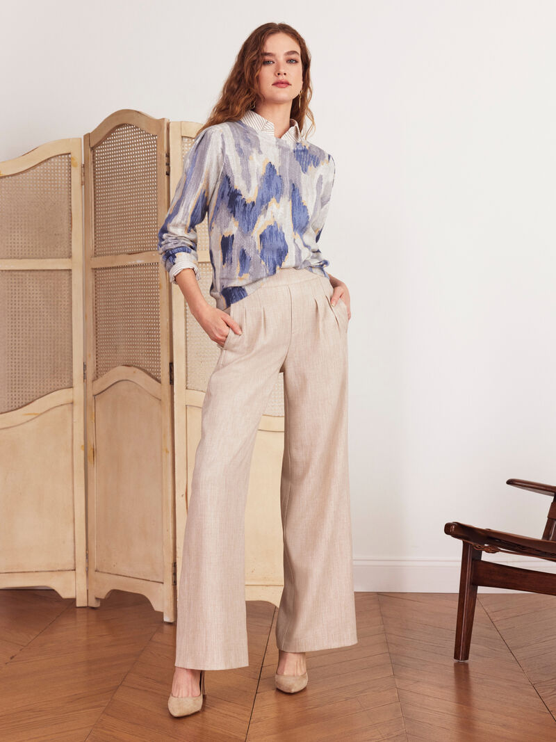 Woman Wears Misty Ikat Sweater image number 4