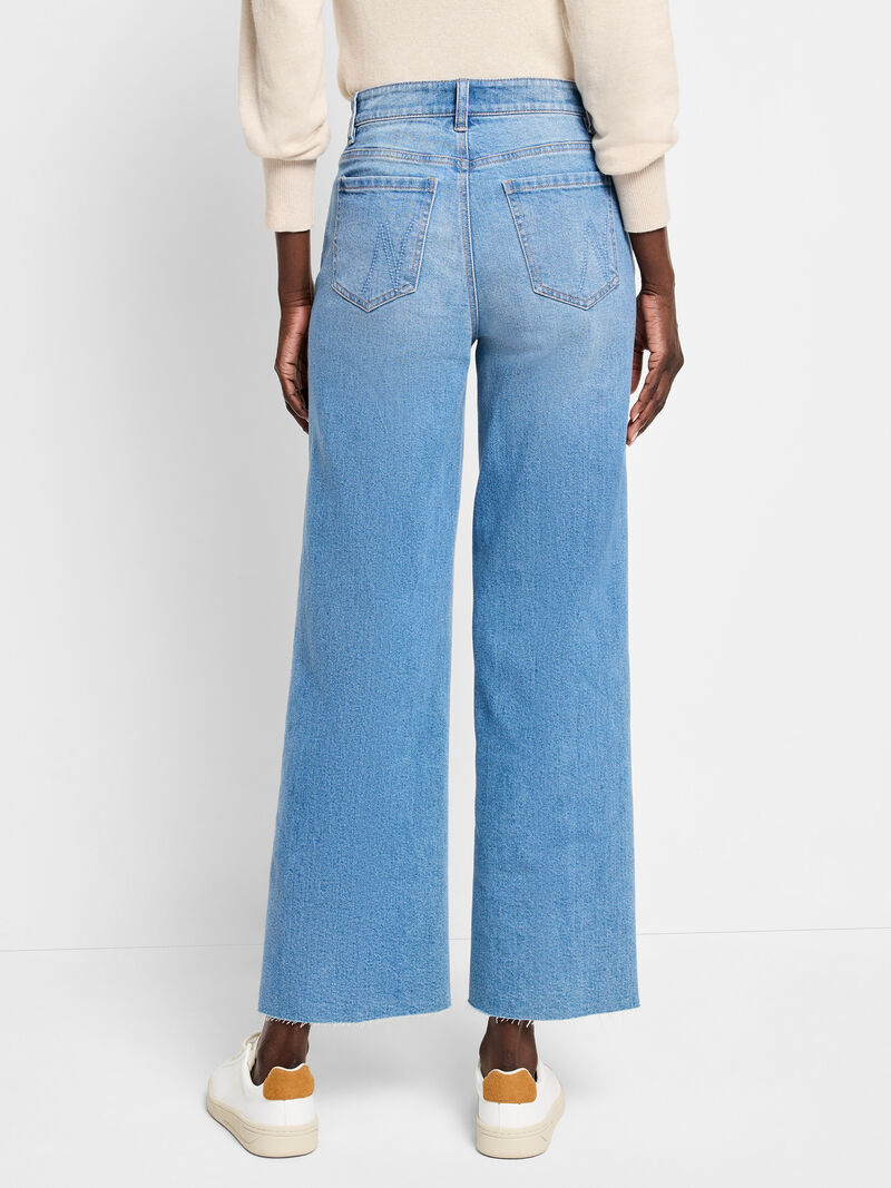 Woman Wears NZ Denim 28" Weekend Wide Leg Jeans image number 3