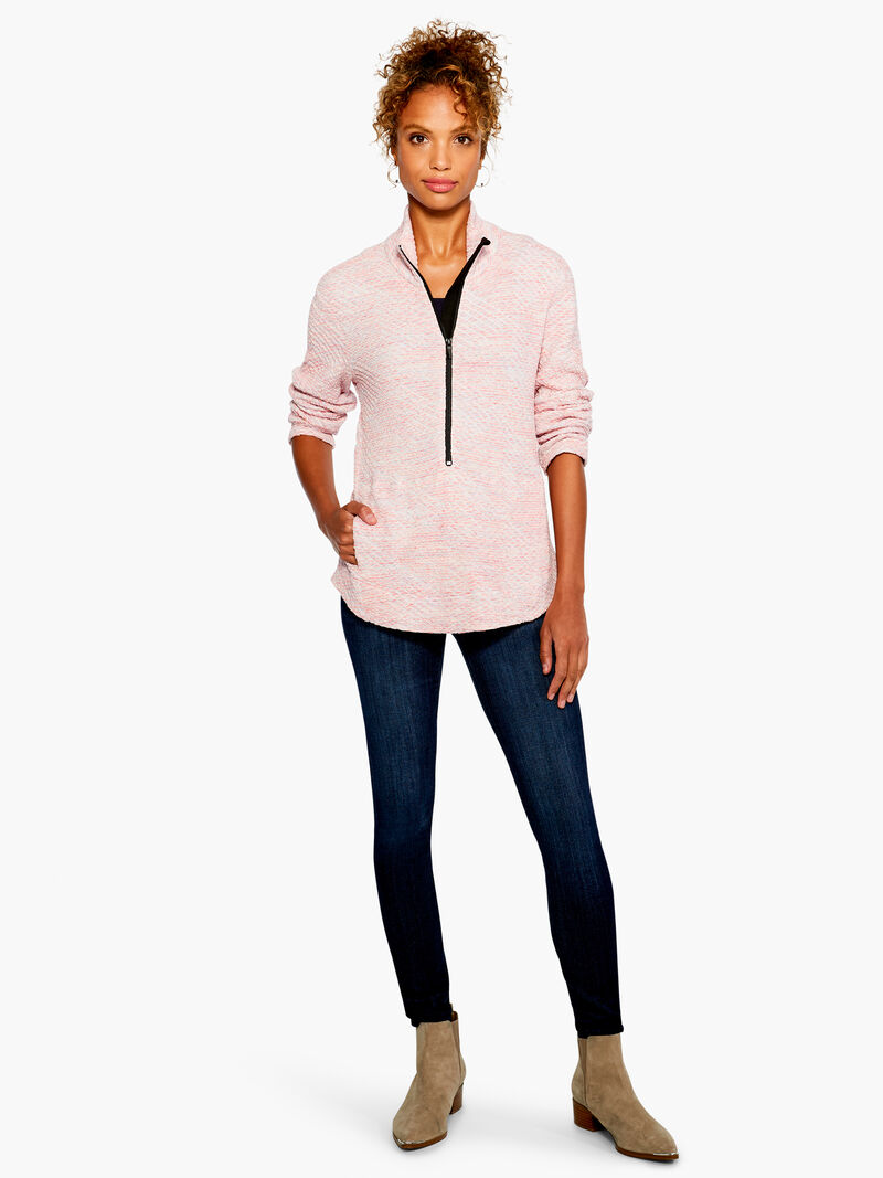 Woman Wears Zip It Up Space dye Sweater image number 3