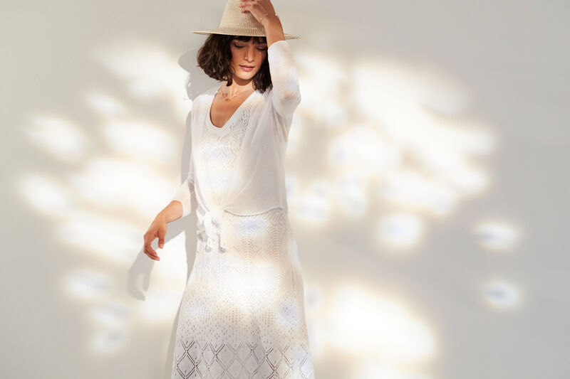 Woman Wears Lightweight 4-Way Cardigan image number 4