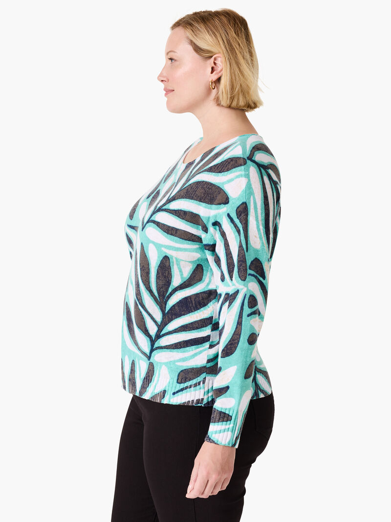 Woman Wears Flora Grid Supersoft Sweater image number 2
