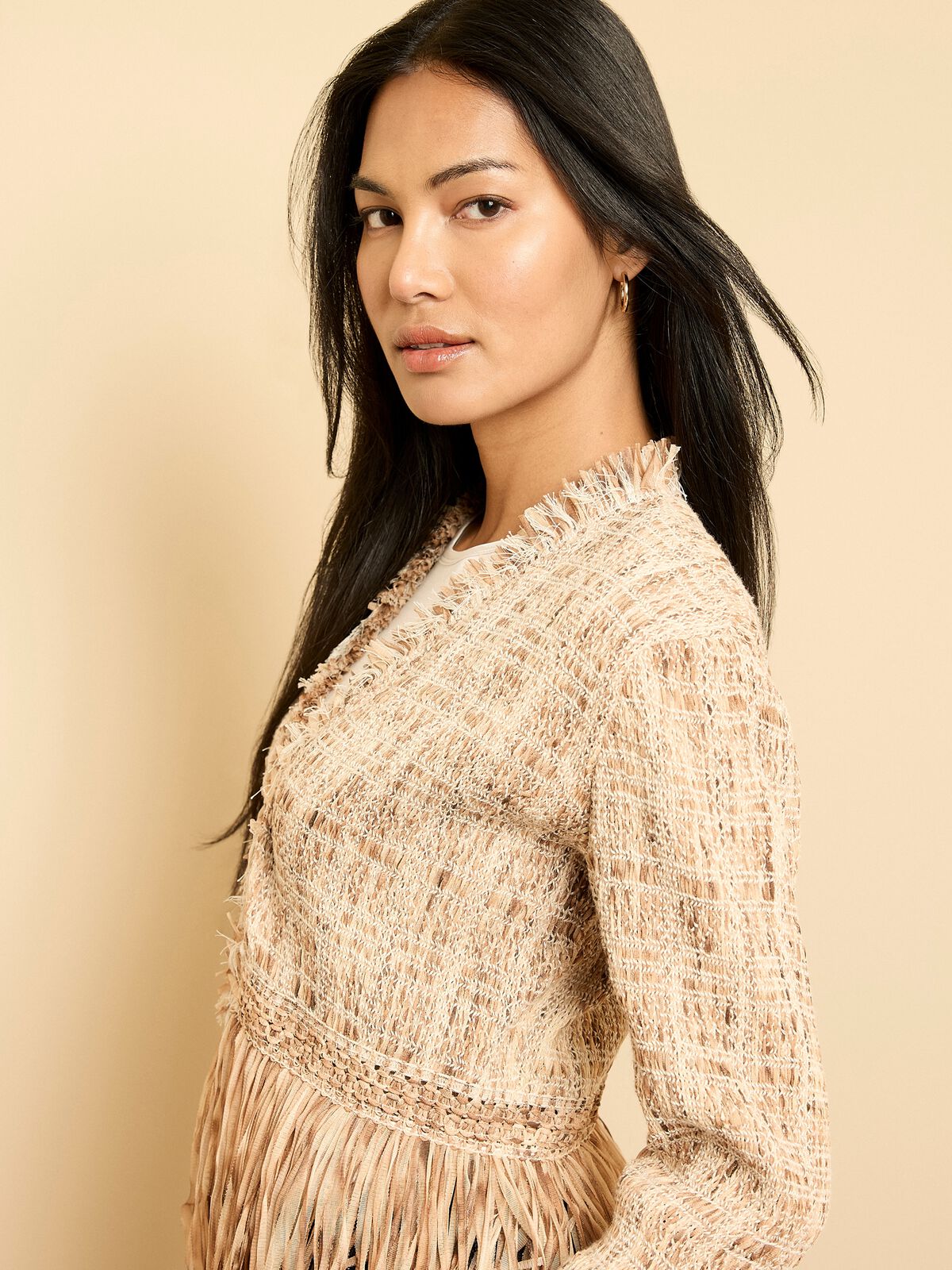 Iconic Cork Fringe Knit Jacket