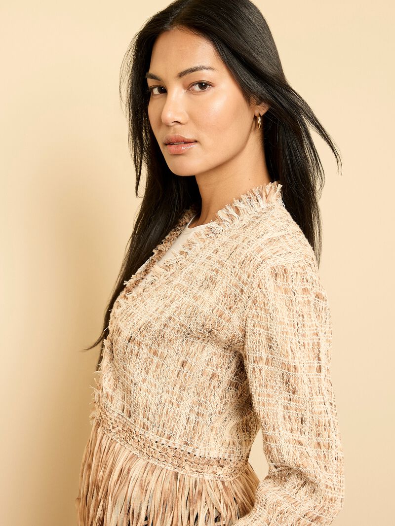 Iconic Cork Fringe Knit Jacket
