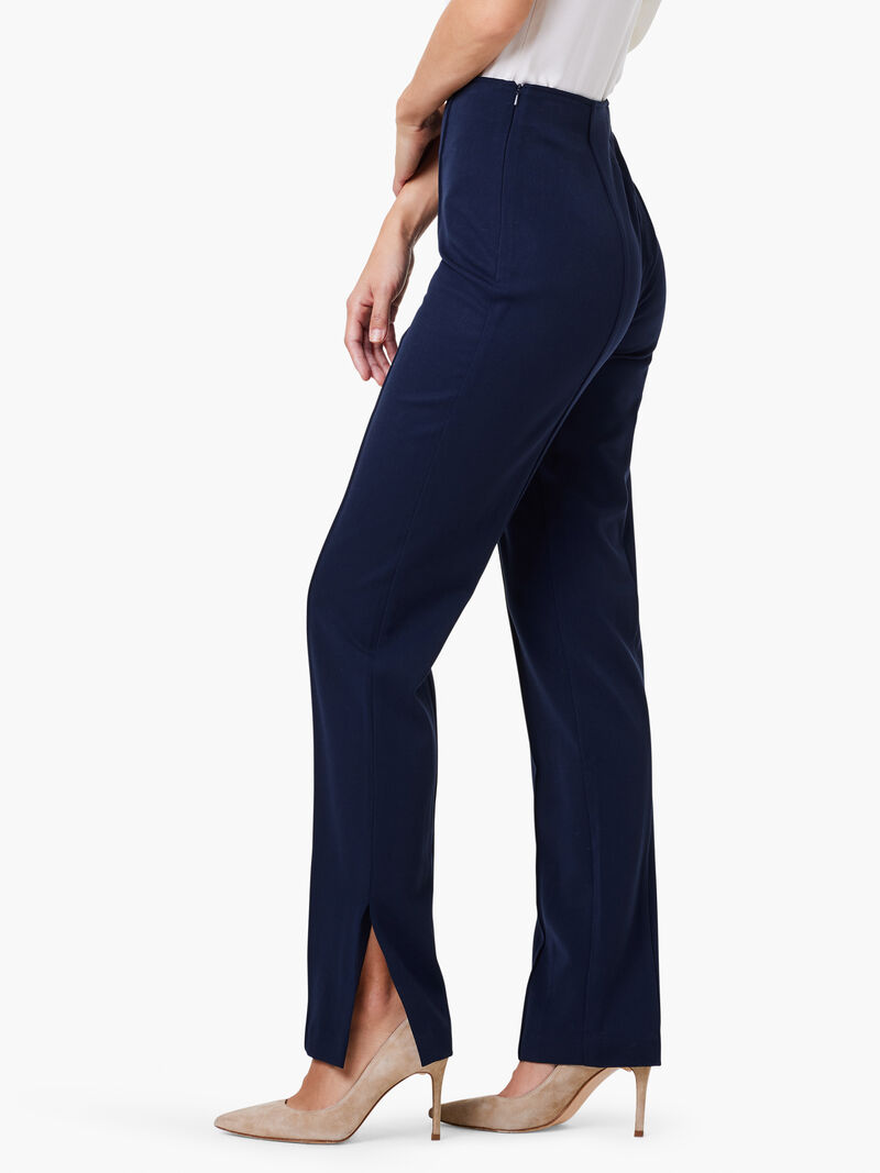 Woman Wears 31" Avenue Side Slit Straight Pant image number 2