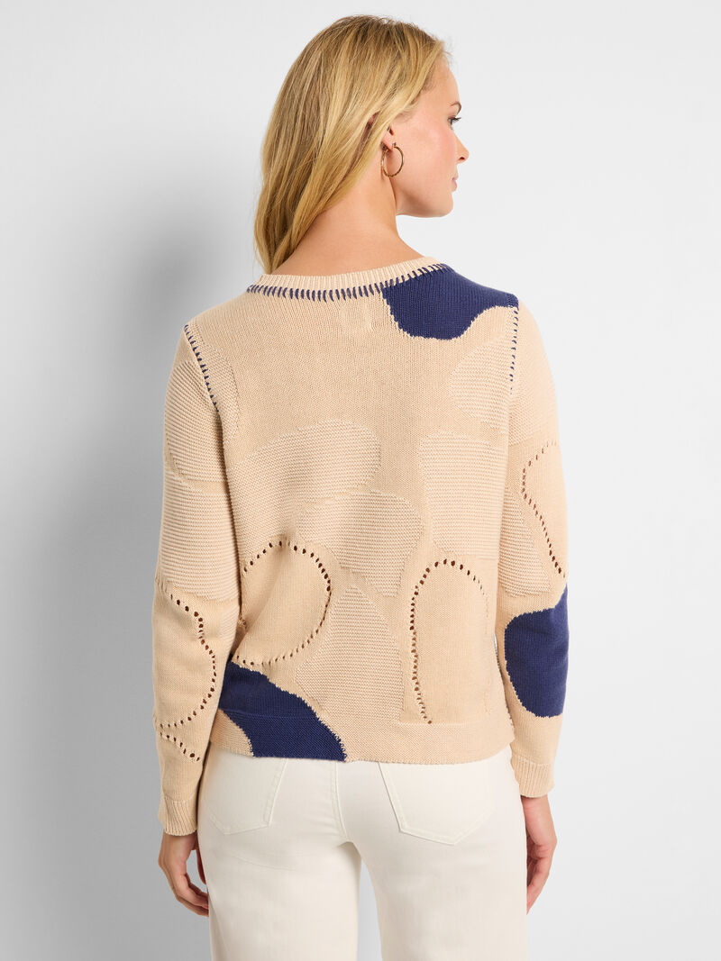 Woman Wears Placed Pebble Sweater image number 5