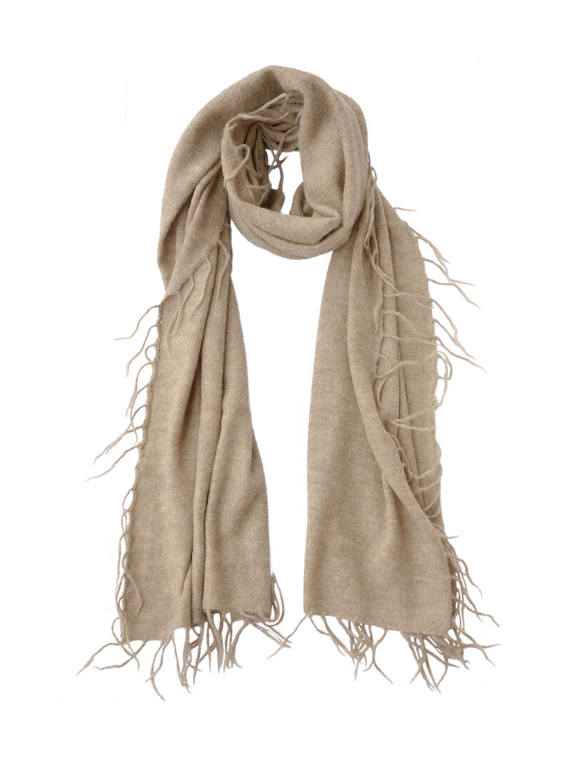 Woman Wears Meg Cohen Full Fringe Alpaca Scarf image number 0
