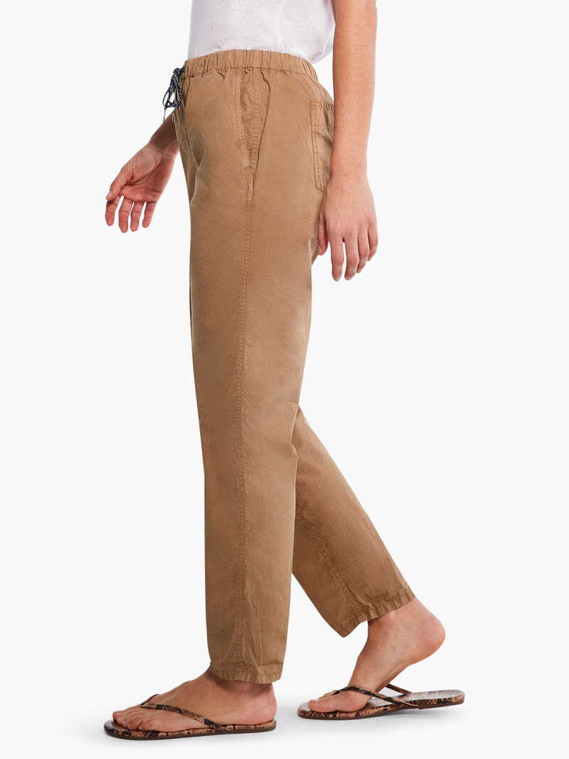 Woman Wears Cotton Poplin Relaxed Ankle Pant image number 1