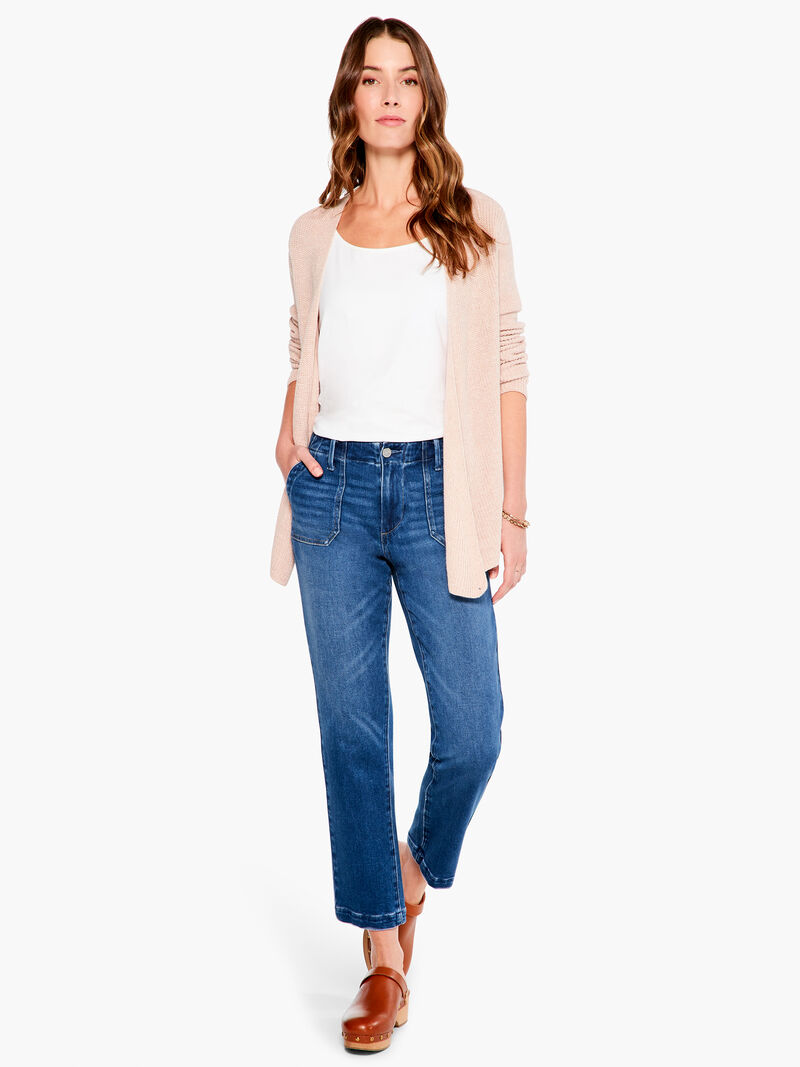 Woman Wears Paige Mayslie Straight Ankle Jean image number 3