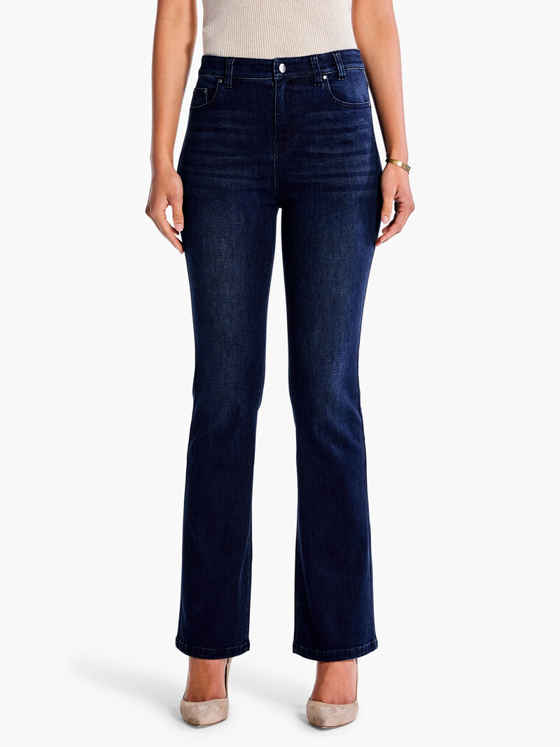 Woman Wears NZ Denim 31" High Rise Boot Cut Jeans image number 0