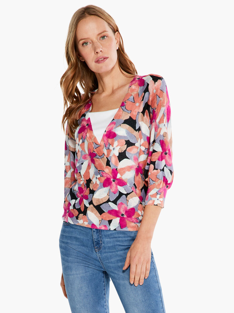 Woman Wears Glowing Petals 4-Way Cardigan image number 0