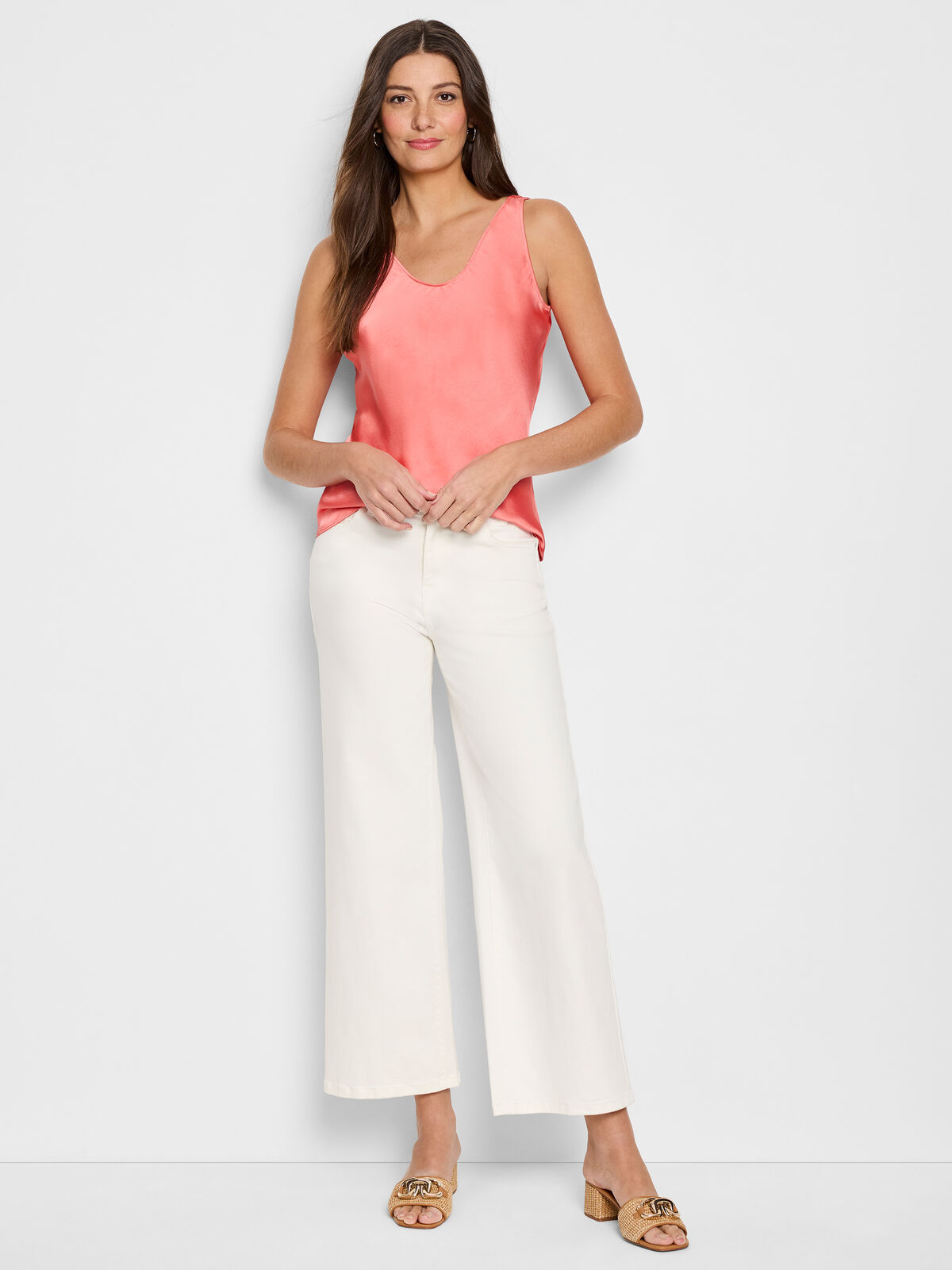 Day Gloss Woven Scoop Tank