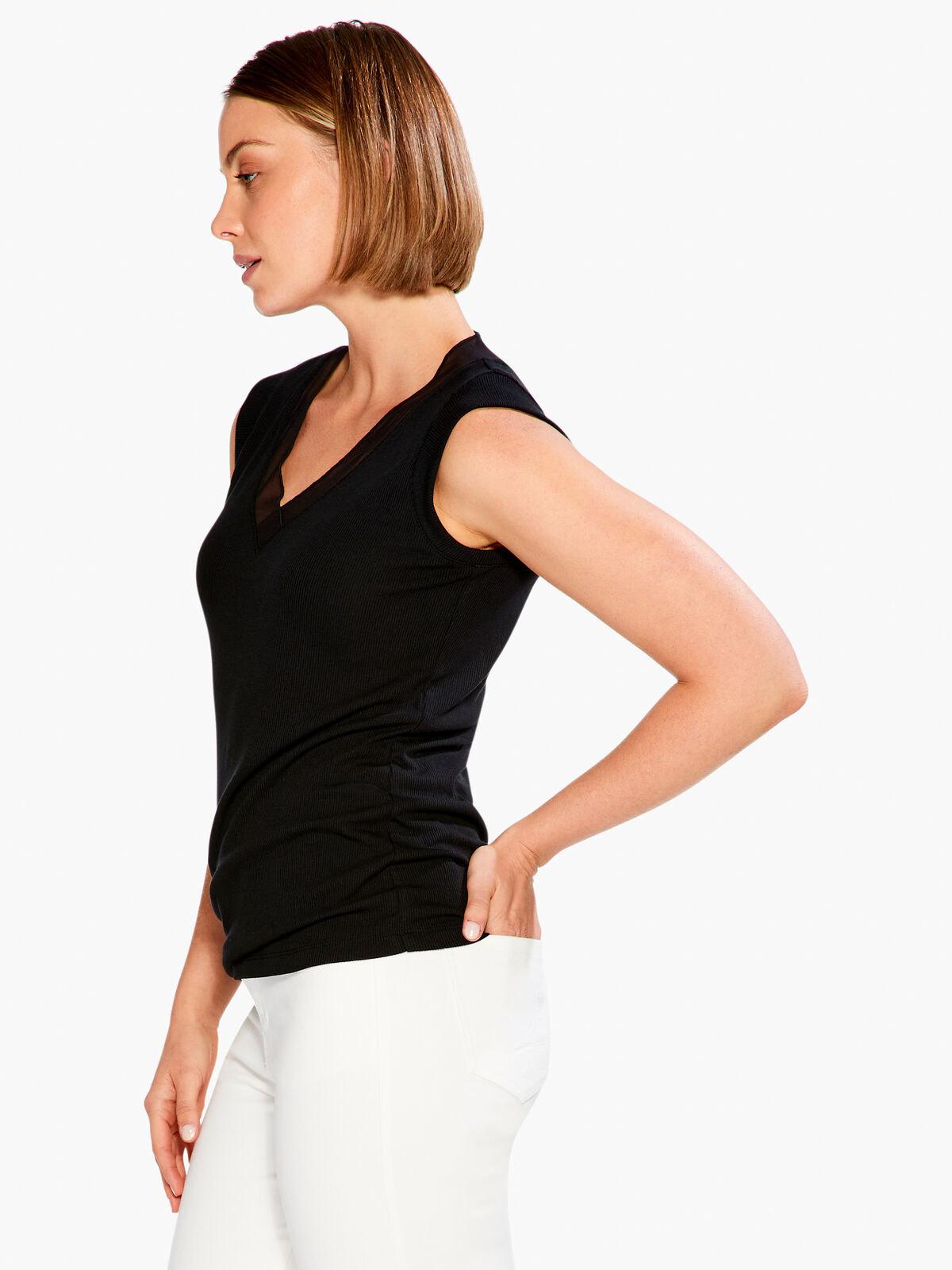 Drapey Rib Mesh Trim Tank