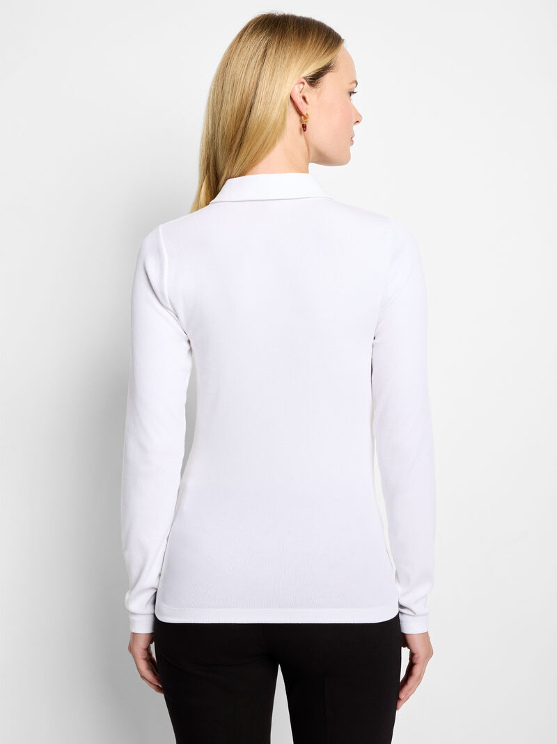 Woman Wears Perfect Knit Rib Polo image number 3