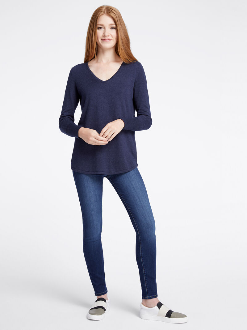 Woman Wears Vital V Neck Sweater image number 3