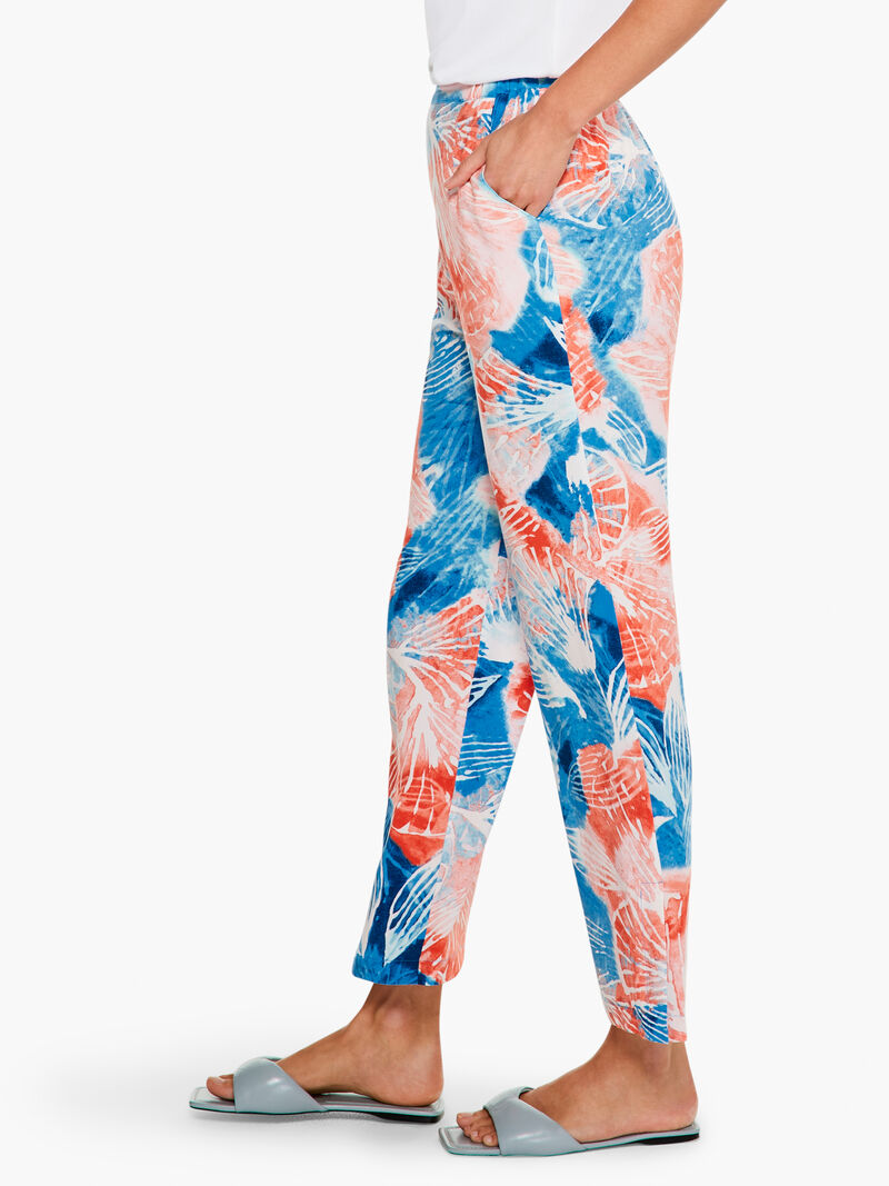Woman Wears Watercolor Blooms Wide-Leg Pant image number 2