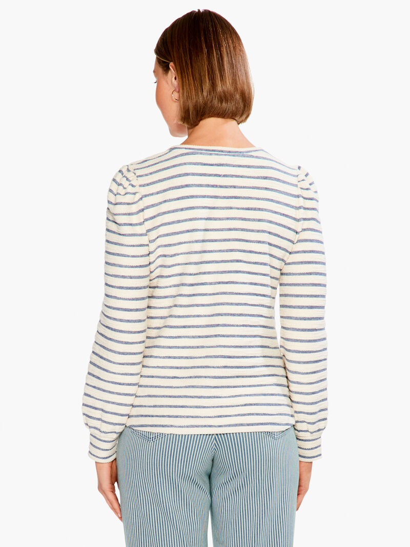 Woman Wears Striped Oceanus Top image number 2