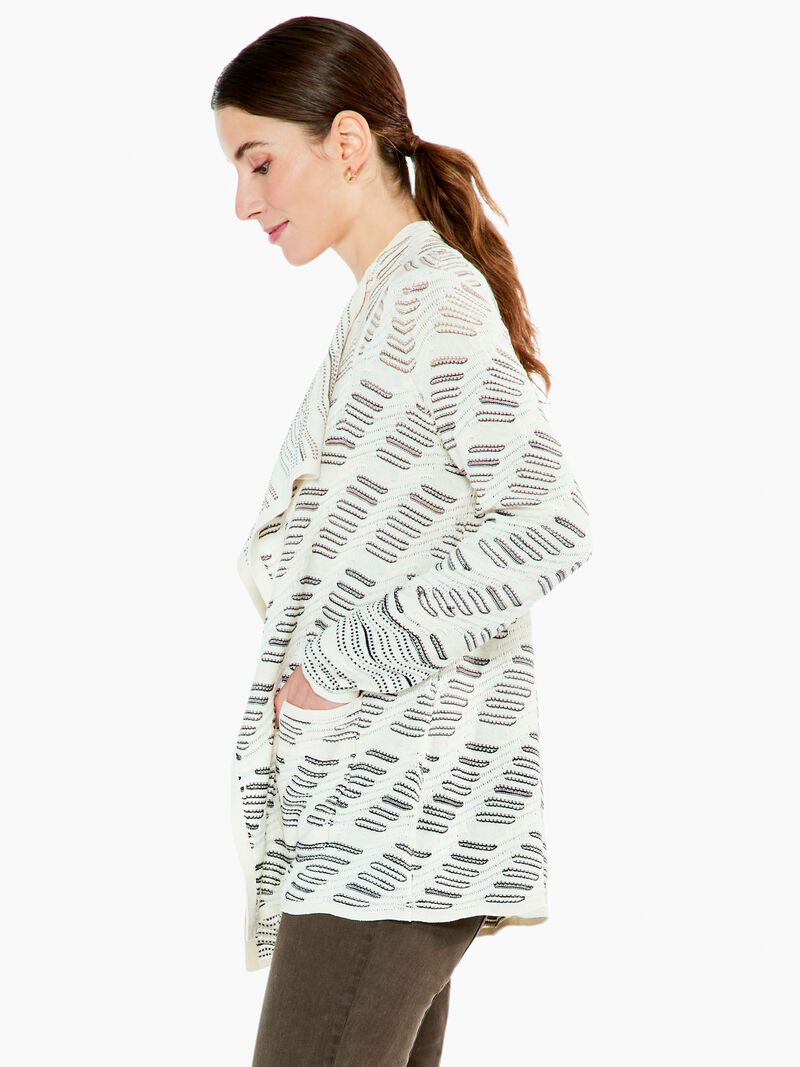 Woman Wears Draped Ombre Cardigan image number 1
