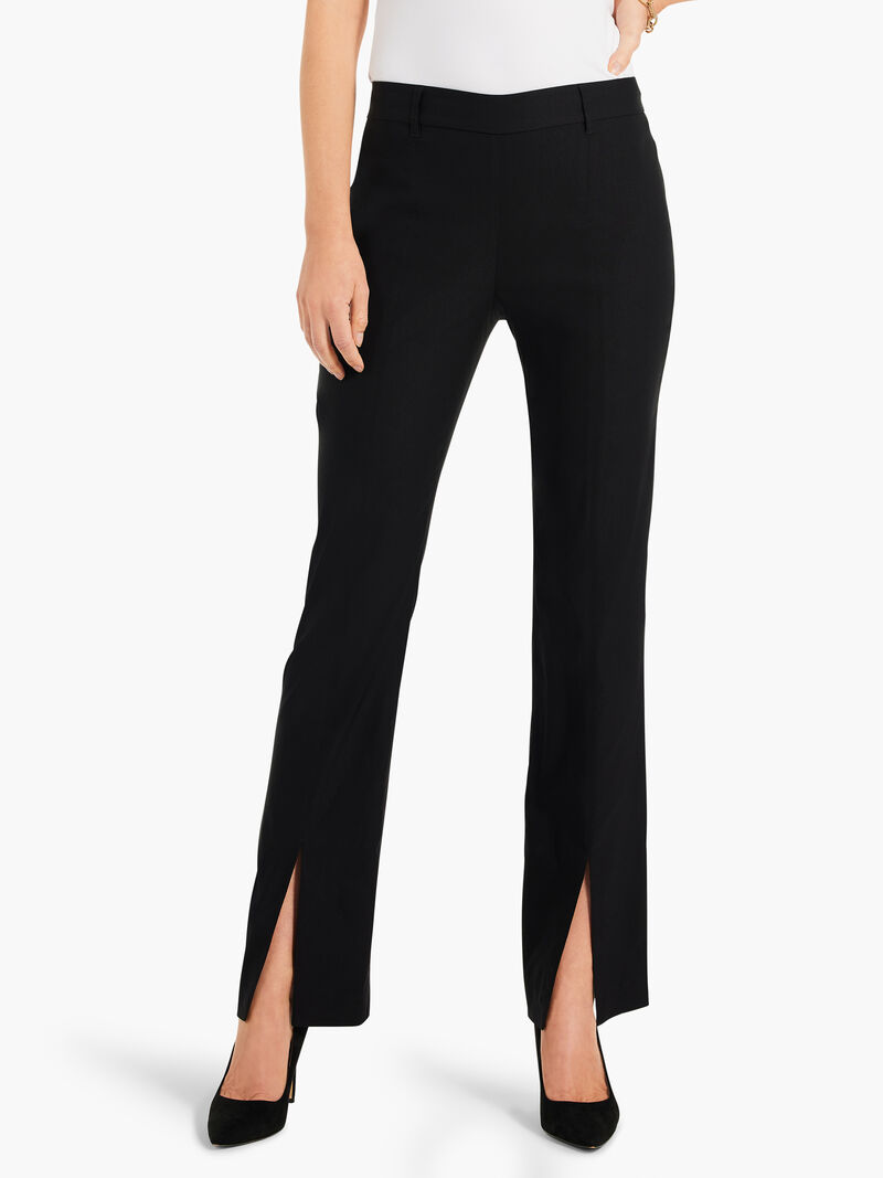 Woman Wears 31" Polished Wonderstretch Boot Cut Slit Pant image number 0