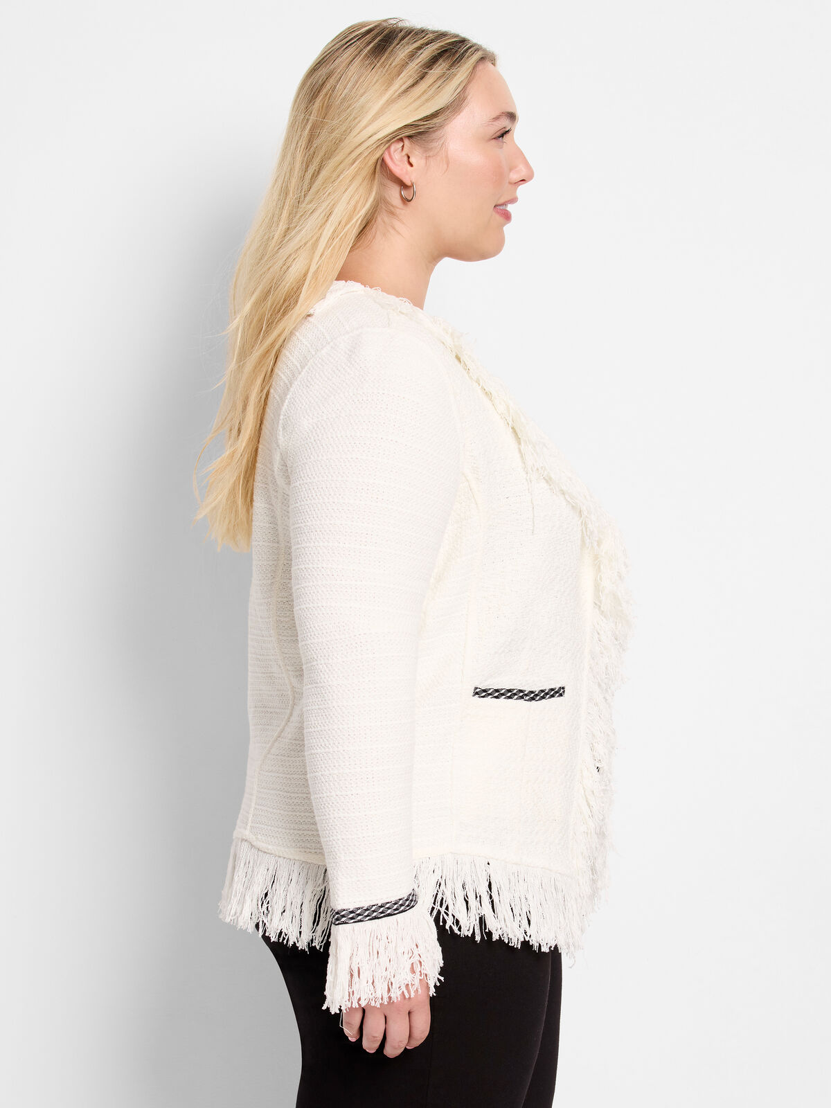 Statement Fringe Mix Knit Jacket