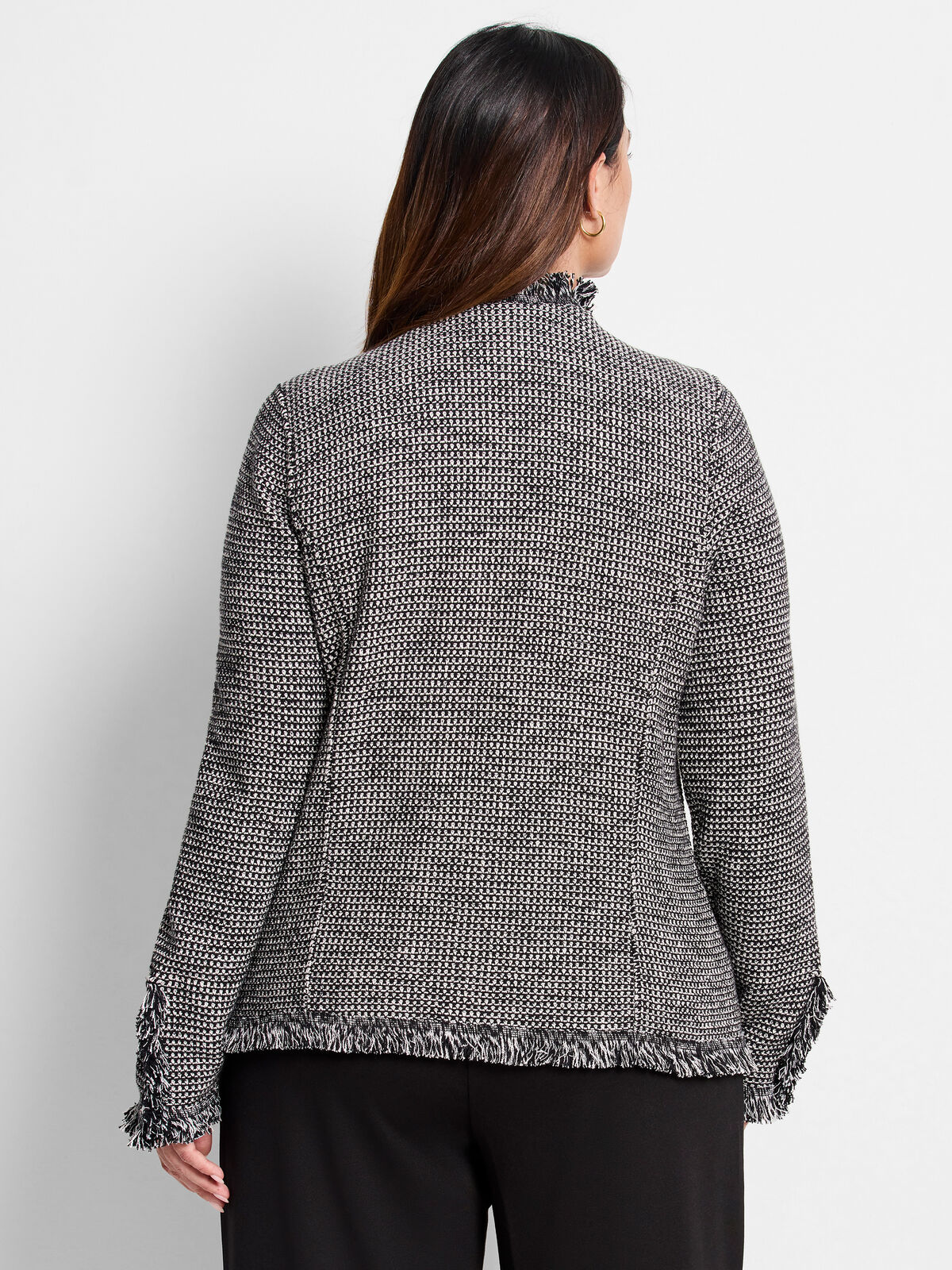 Fringe Mix Knit Jacket
