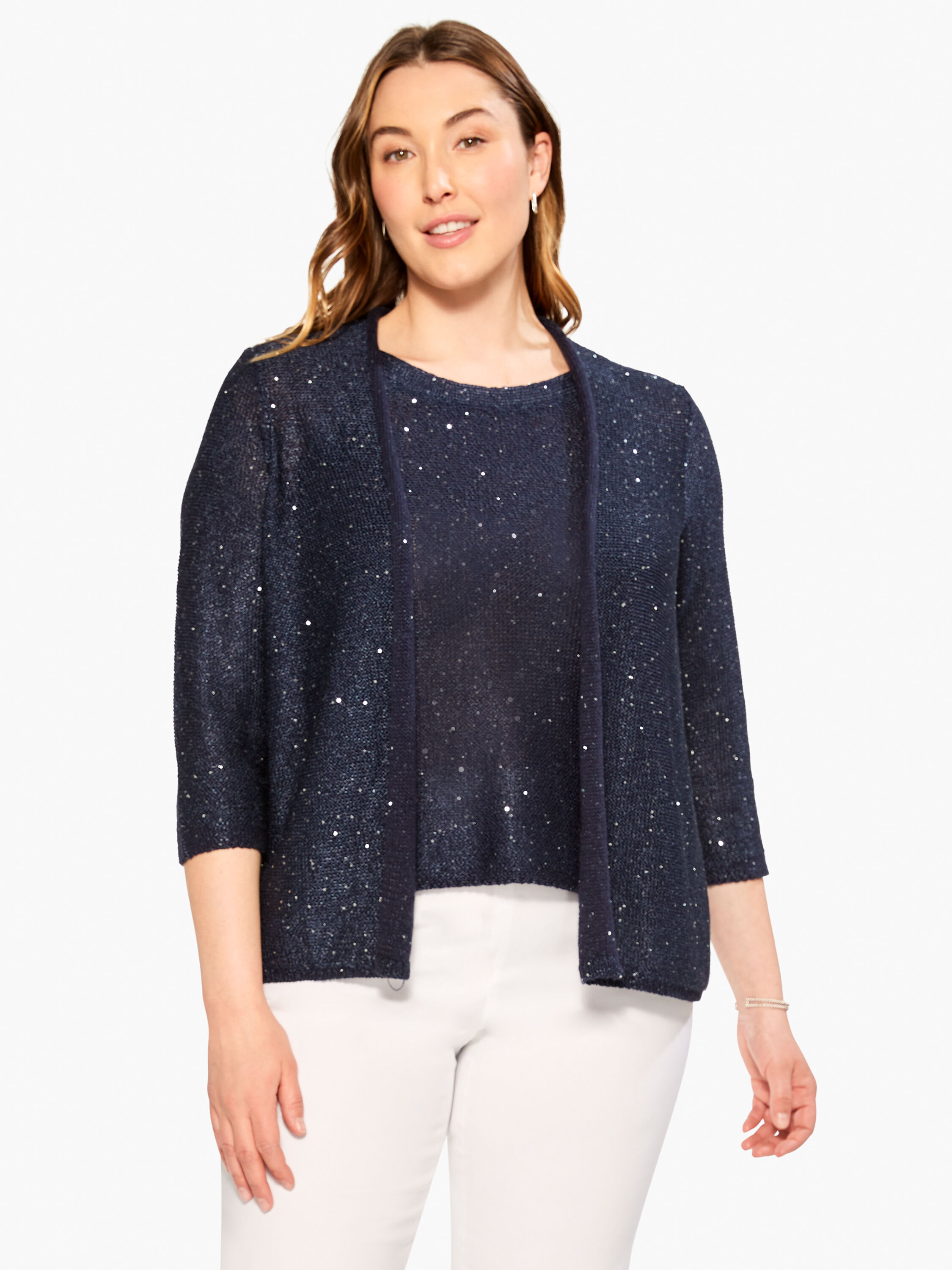 Blue sequin cardigan sales