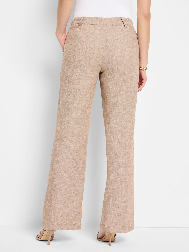 Woman Wears 31" Linen Cotton Eliot Wide-Leg Pant image number 3