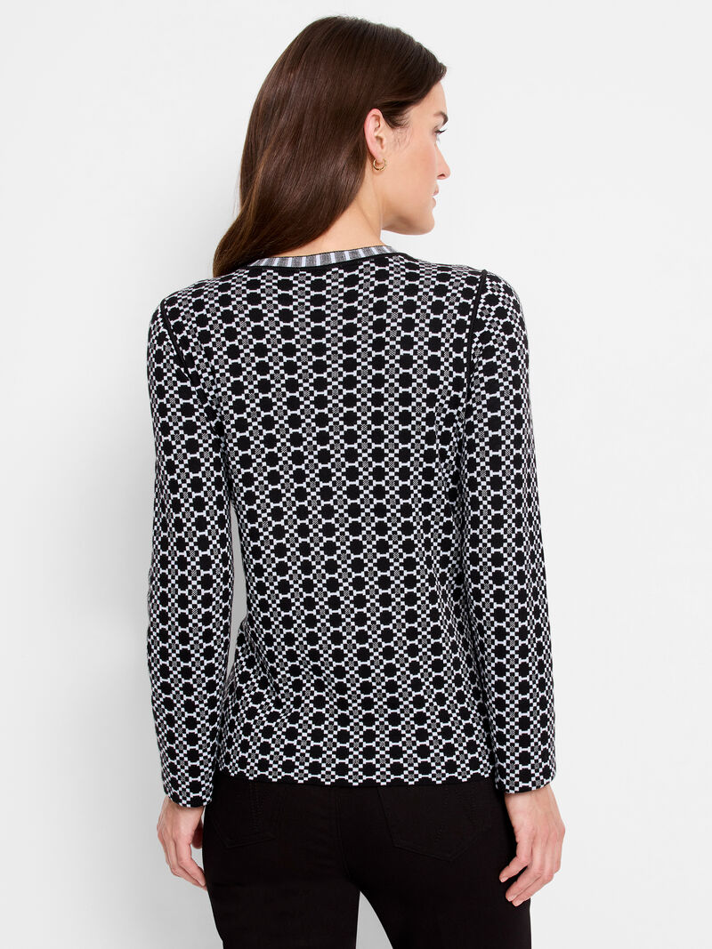Woman Wears Geo Reversible Sweater Tee image number 4