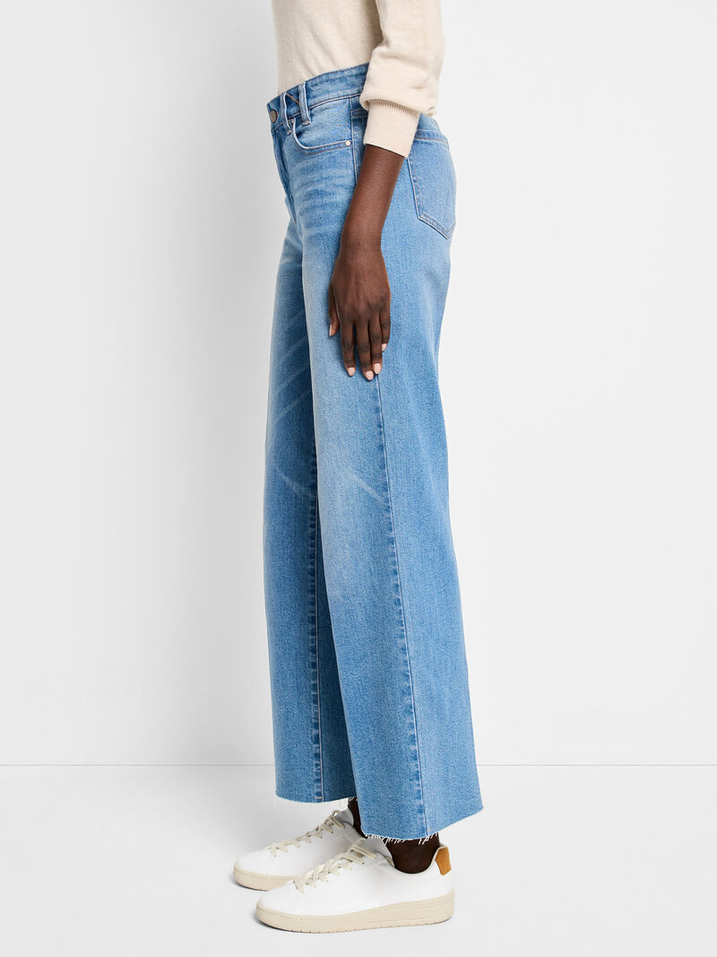 Woman Wears NZ Denim 28" Weekend Wide Leg Jeans image number 2