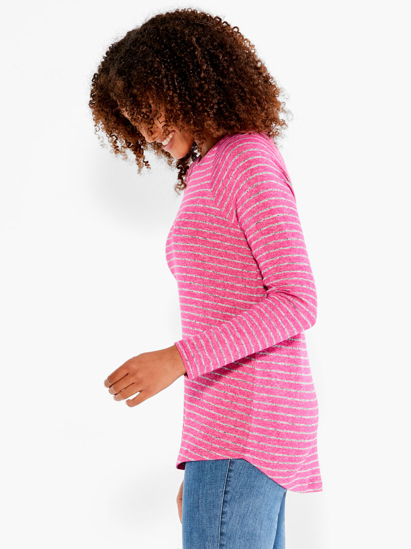 Woman Wears NZT Sweet Dreams Long Sleeve Striped Tee image number 1