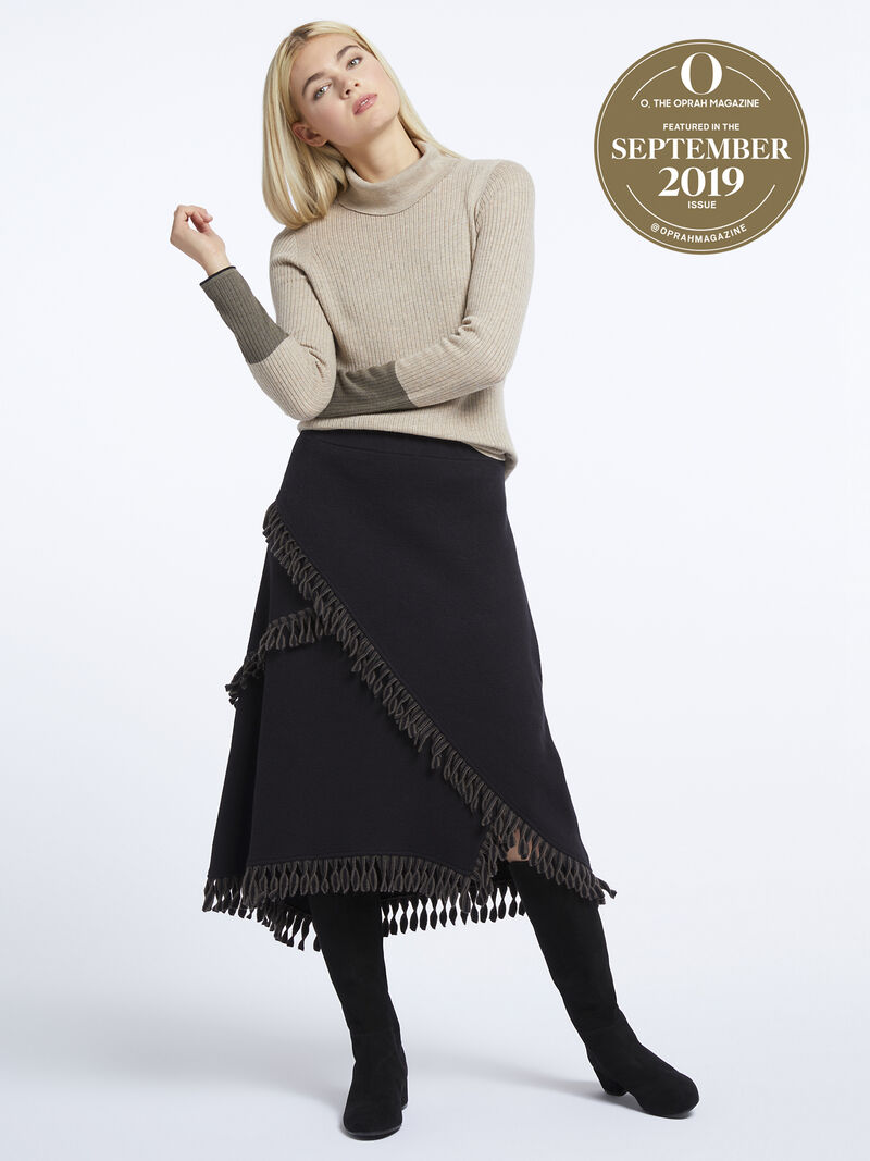 
                    Fringe Trim Skirt