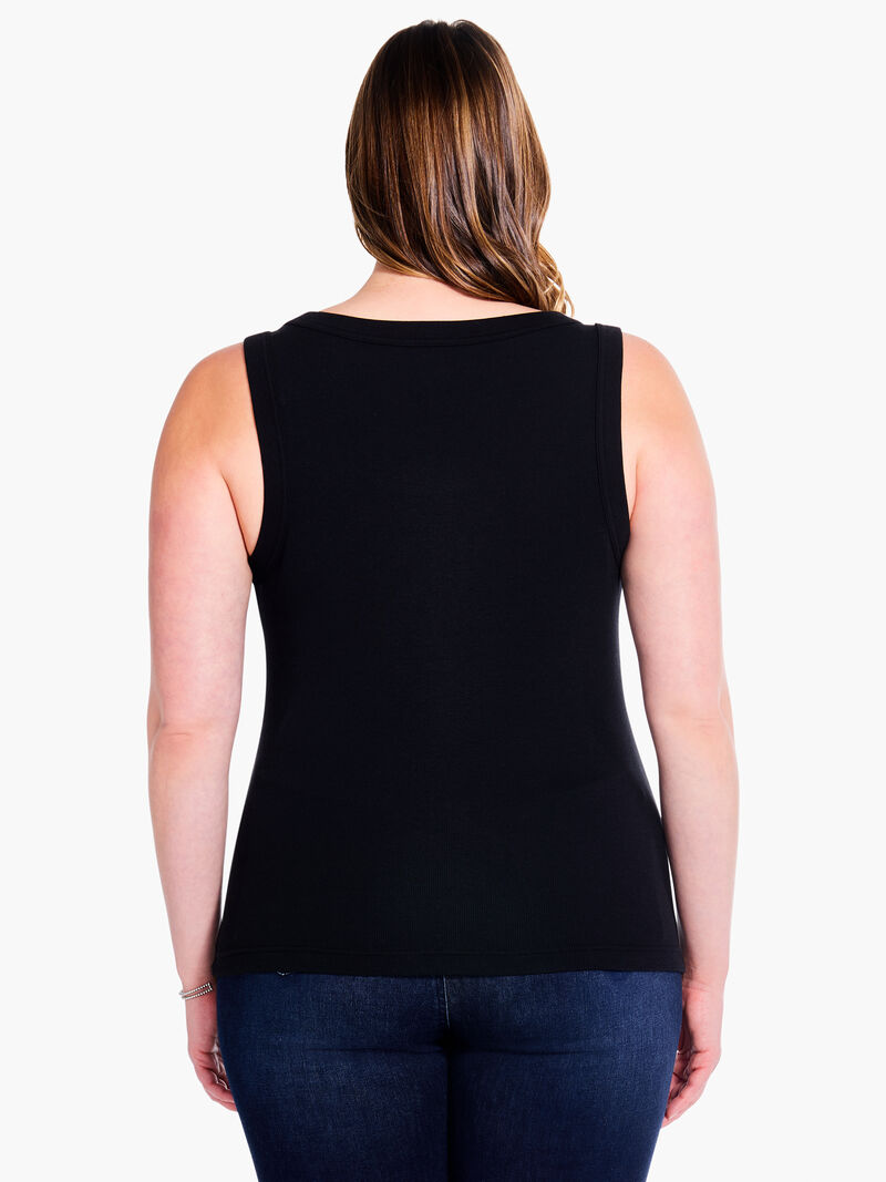 Woman Wears Perfect Knit Rib Scoop Tank image number 2