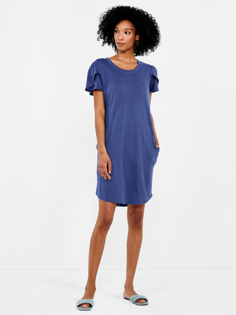 Woman Wears NZT Flutter Sleeve Scoop Neck Dress image number 3