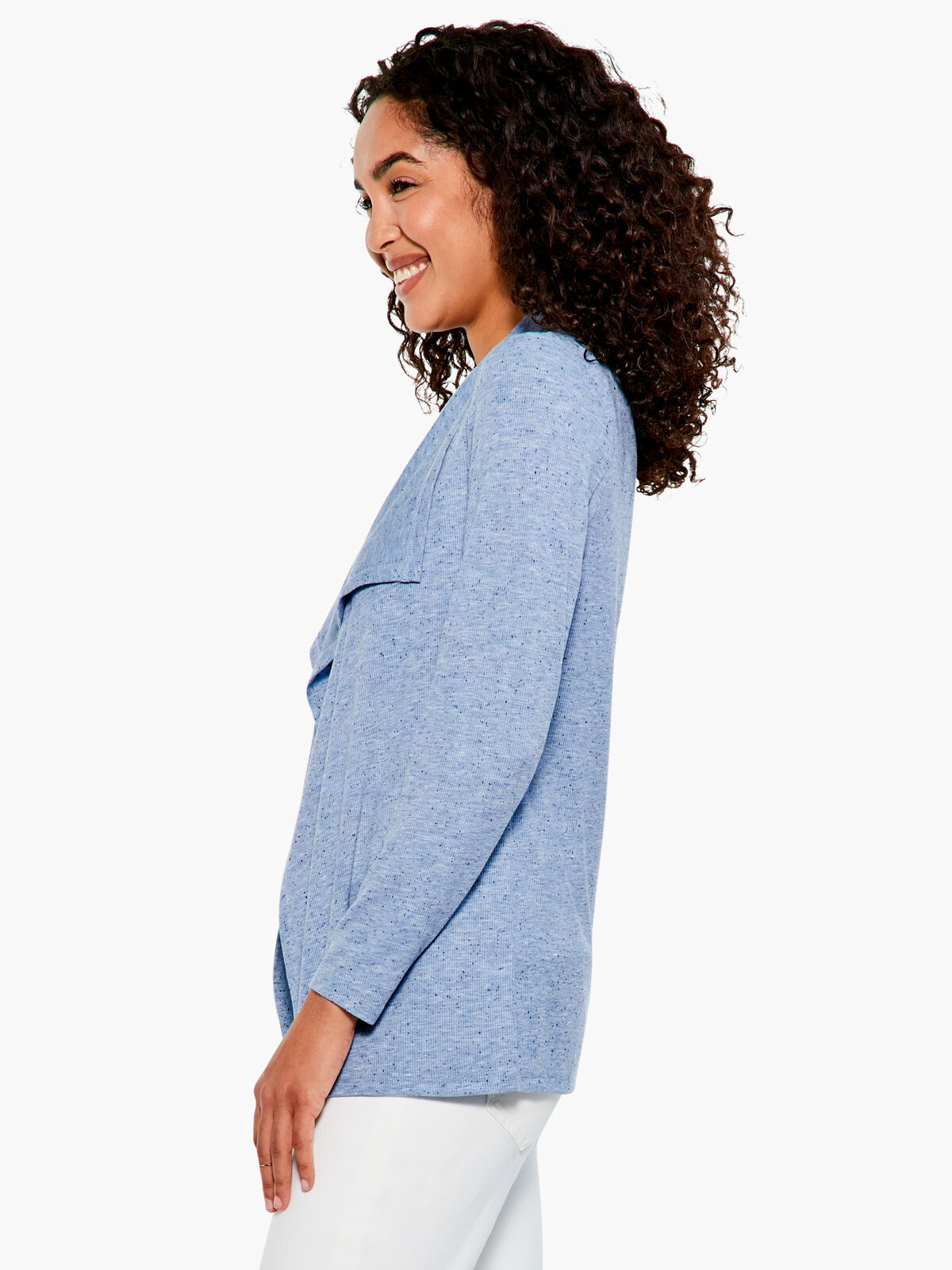 Speckled Knit Drape Cardigan