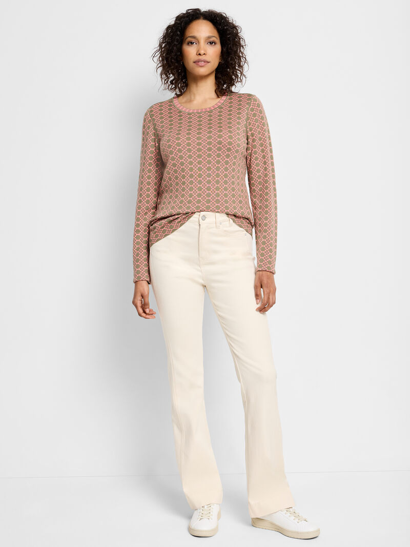 Woman Wears Geo Reversible Sweater Tee image number 2