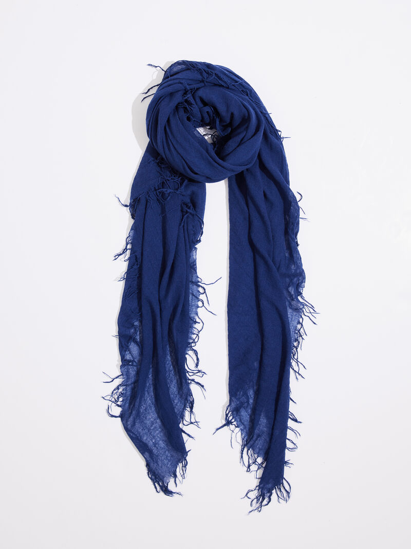 Woman Wears Chan Luu Solid Scarf With Fringe Edges image number 0