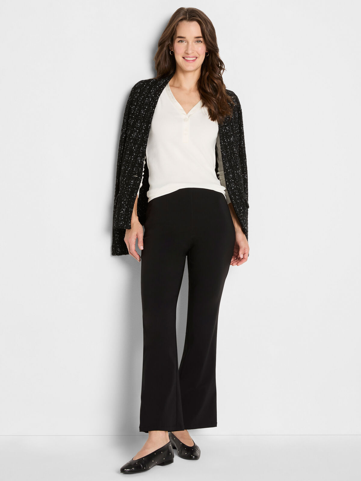 Trimmed Perfect Knit Rib V-Neck Top