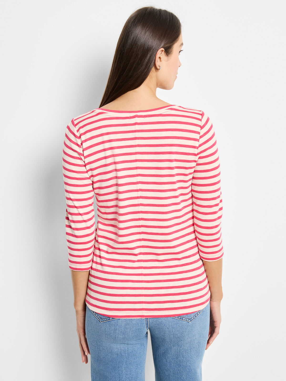 NZT 3/4 Sleeve Stripe Boat Tee