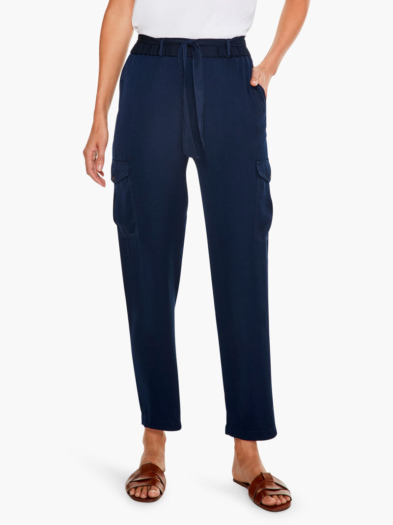 Woman Wears Soft Drape Relaxed Pant image number 1