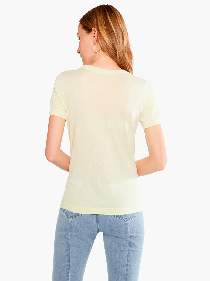 Woman Wears Crew Neck Short Sleeve Sweater Tee image number 2